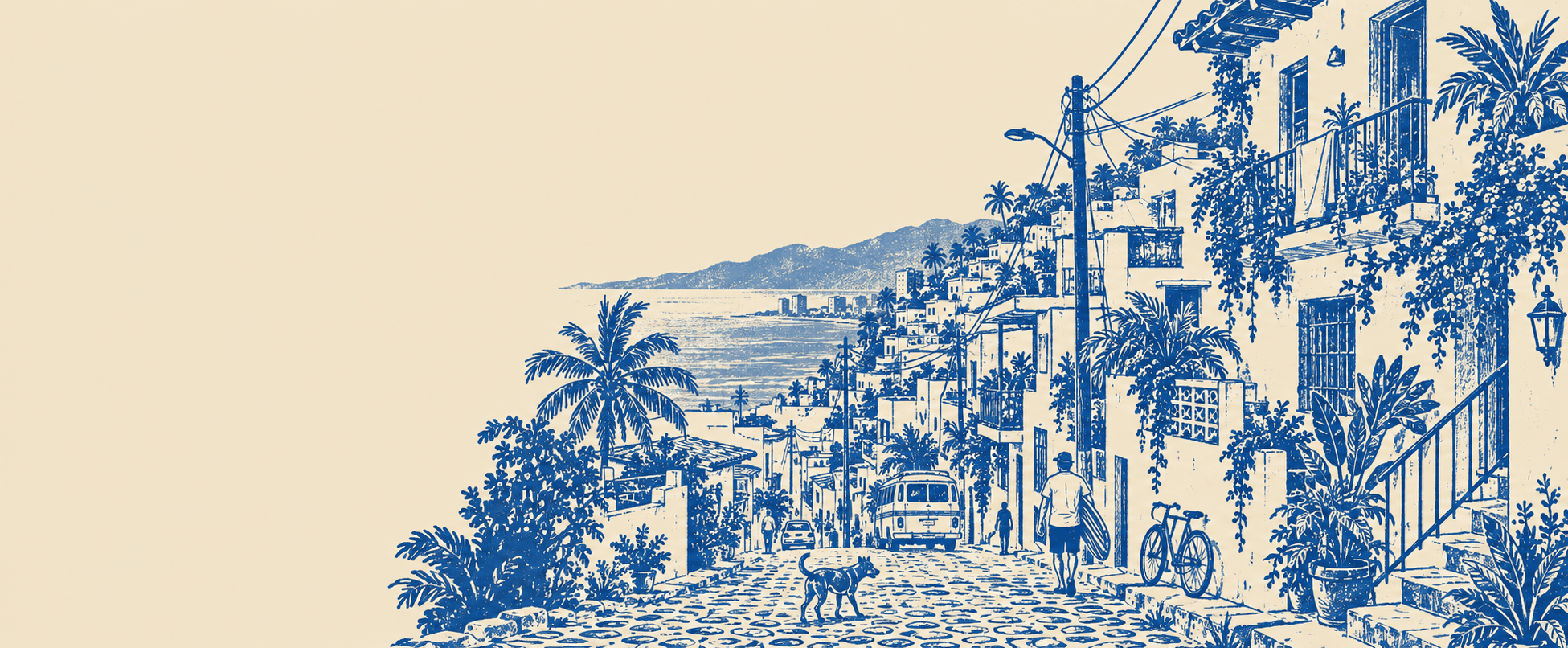 Illustration of the 5 de Diciembre neighborhood in Puerto Vallarta