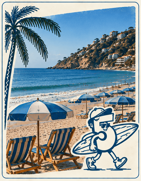Umbrellas along the Puerto Vallarta shore